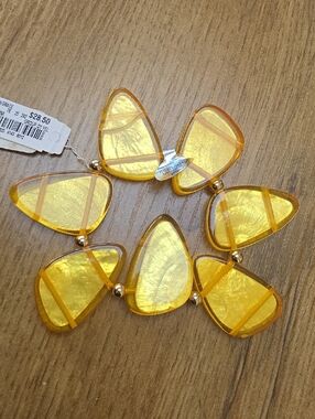 Style & Co. Golden Yellow Resin Petal Stretch Bracelet